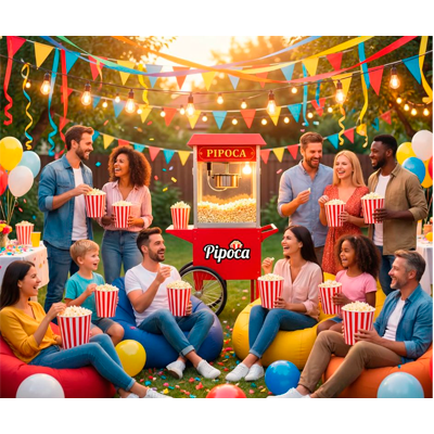 Foto Carrinho Pipoca e Carrinho de Algodao Doce Vermelho