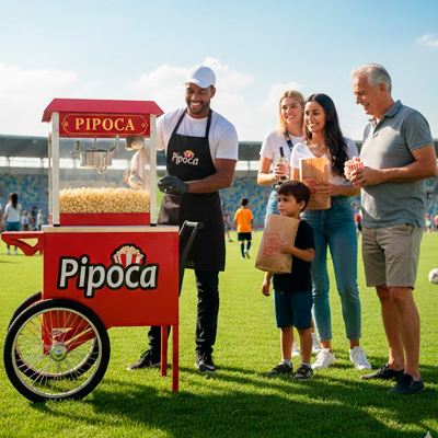 Foto Carrinho de Pipoca de Cinema Vermelho