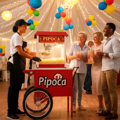 Foto Carrinho de Pipoca de Cinema Vermelho