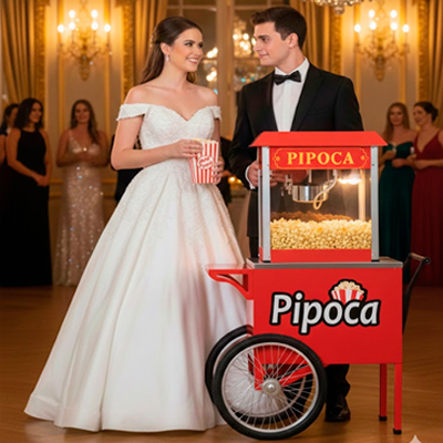 Foto Carrinho de Pipoca de Cinema Vermelho
