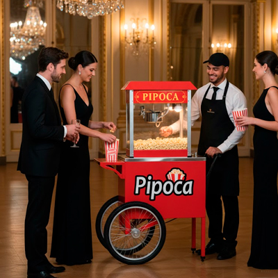 Foto Carrinho de Pipoca de Cinema Vermelho