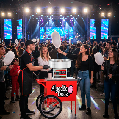 Foto Carrinho de Algodao Doce Vermelho