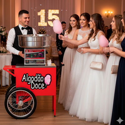 Foto Carrinho de Algodao Doce Vermelho