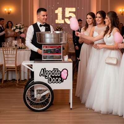 Foto Carrinho de Algodao Doce Vermelho