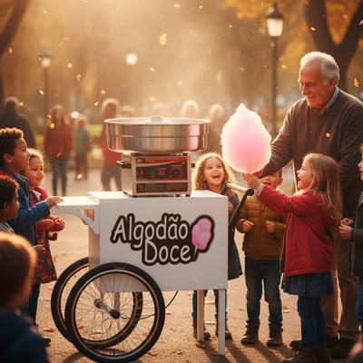 Foto Carrinho de Algodao Doce Vermelho
